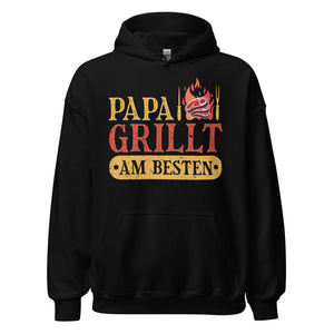 Trendiger Papa Grill-Kapuzenpullover | Spruch: "Papa GRILLT am besten!"