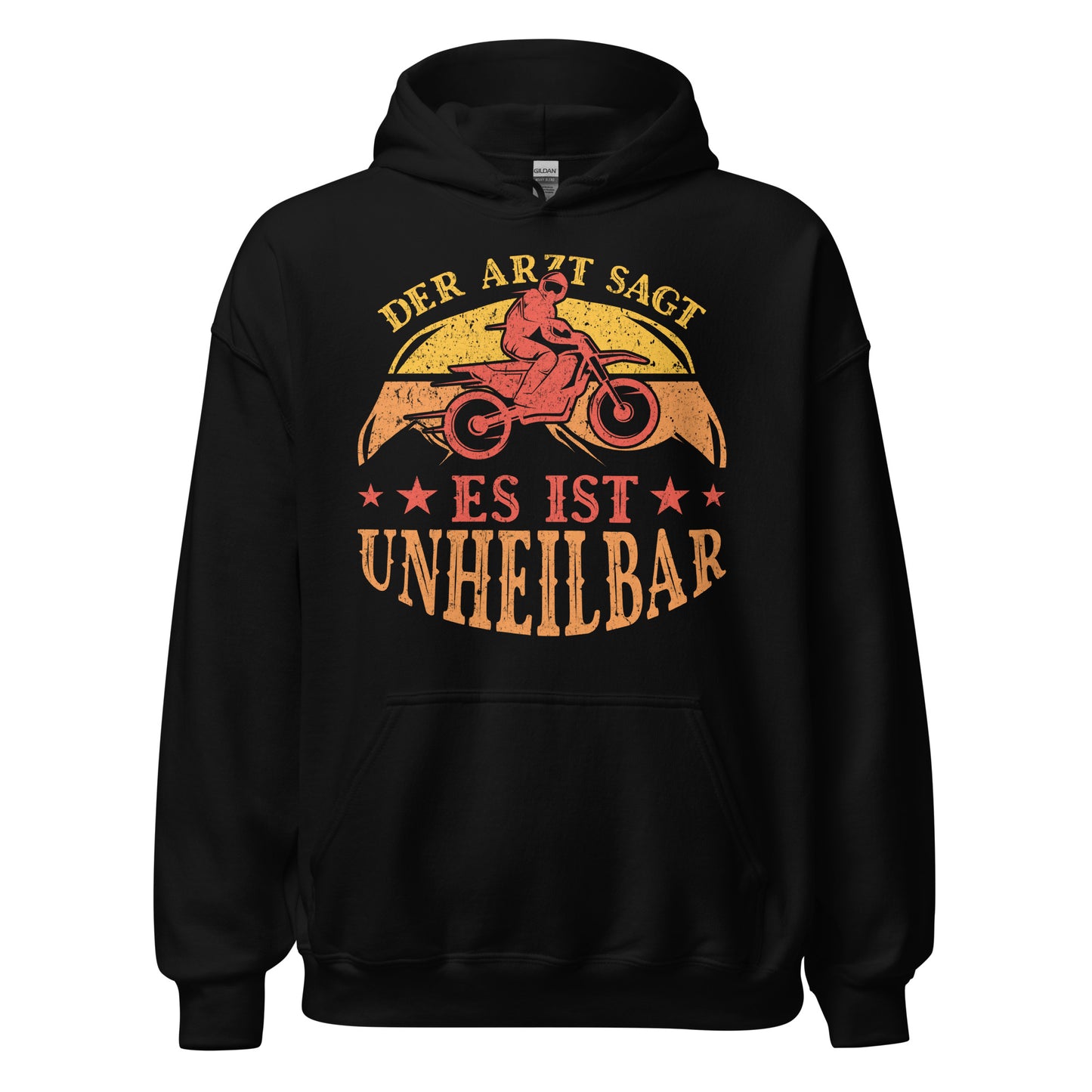 Coole Kapuzenpullover mit dem Spruch 'Der Arzt sagt, es ist unheilbar'
