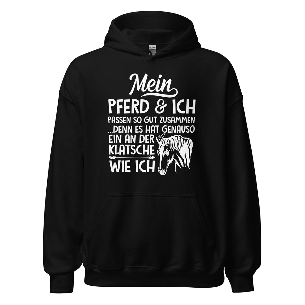 Einzigartige Verbindung! Pferd & Klatsche Kapuzenpullover