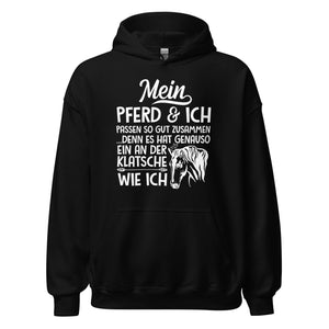 Einzigartige Verbindung! Pferd & Klatsche Kapuzenpullover