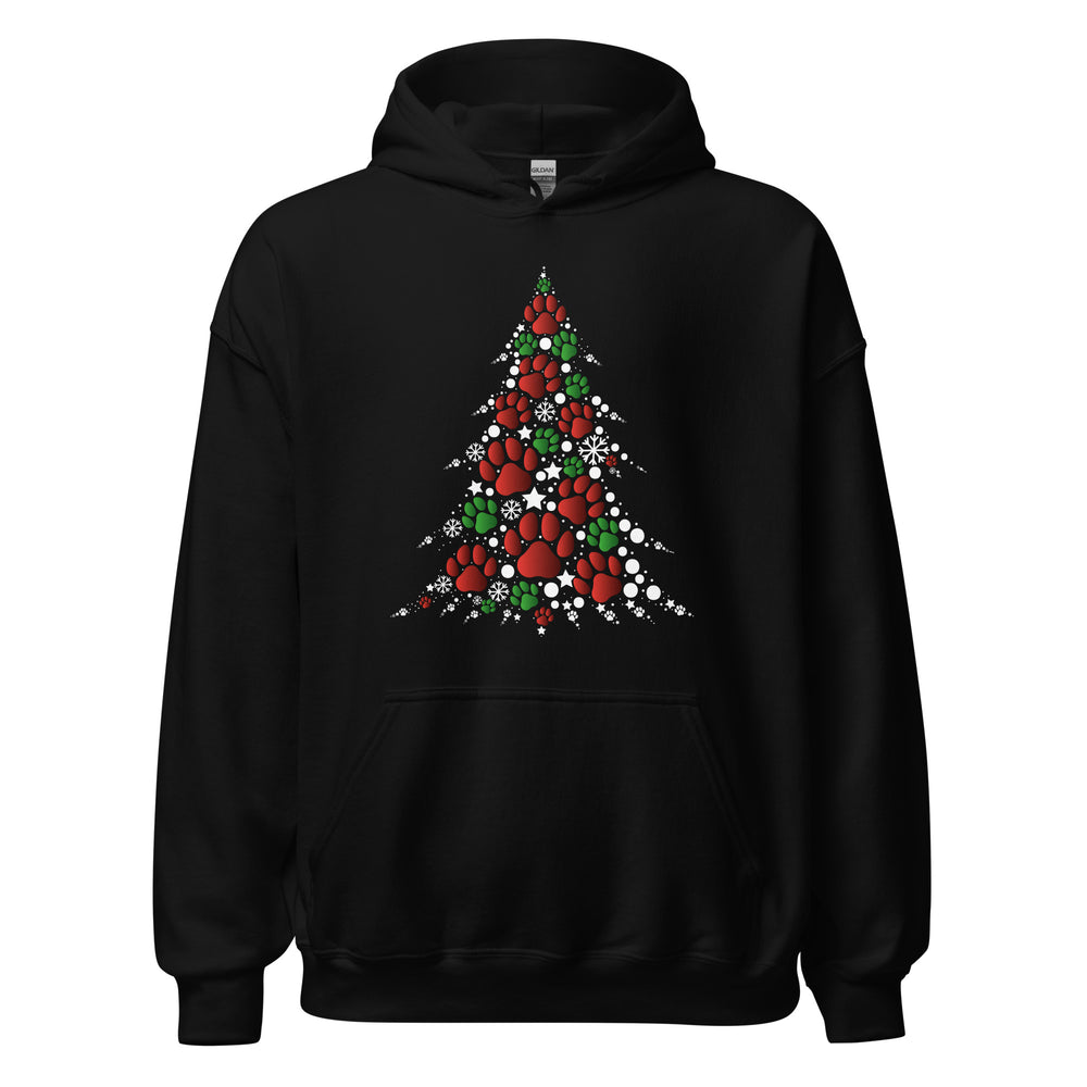 Christmas Paw Tree Hoodie - Weihnachten Pfoten Baum Kapuzenpullover