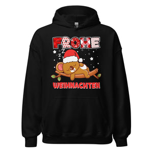 Frohe Weihnachten! Schlafmütze Design Hoodie - Gemütlicher Kapuzenpullover für die Festtag