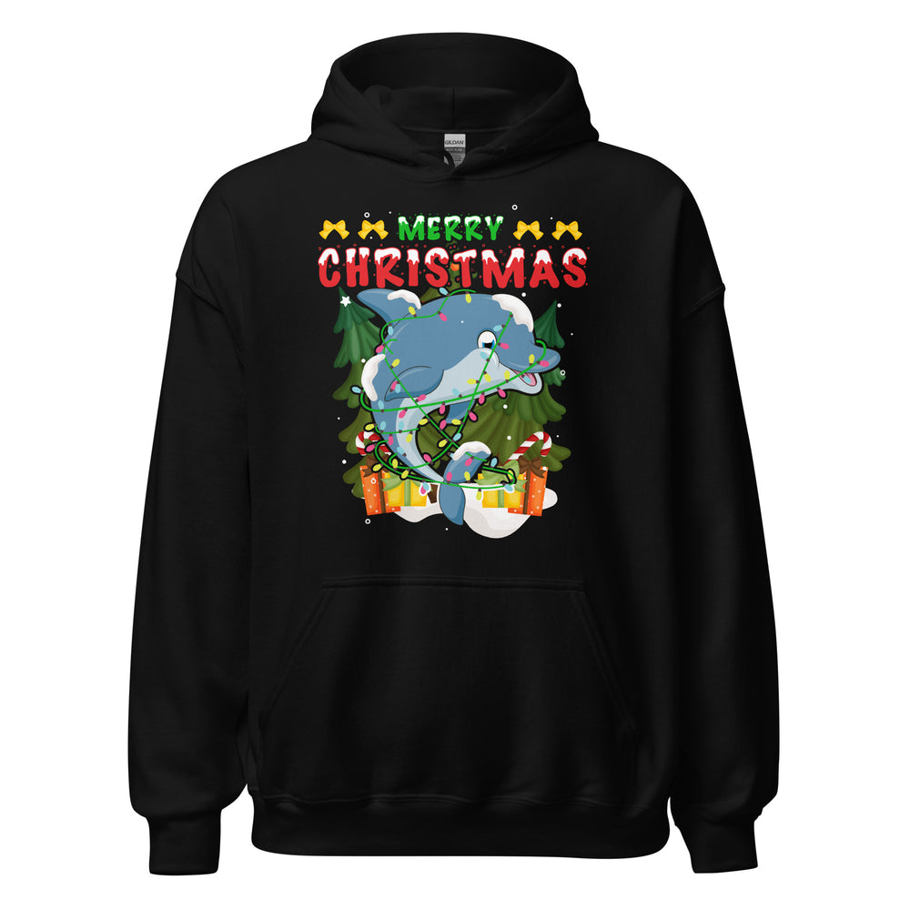 Merry Christmas Dolphin Hoodie - Weihnachtsfreude mit einem verspielten Delfin-Touch