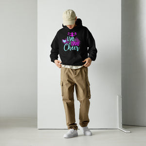 Hoodie mit Lebensmotto: Live! Love! Cheer! Cheerleader Vibe