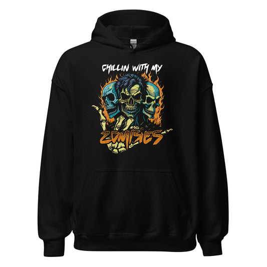 Halloween Hoodie: Chillin with my Zombies - Actiongeladener Kapuzenpullover für Gruselspaß