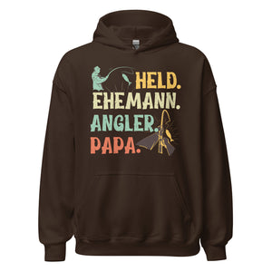 Stolzer Hoodie - "Held, Ehemann, Angler, PAPA!" - Jetzt bestellen!