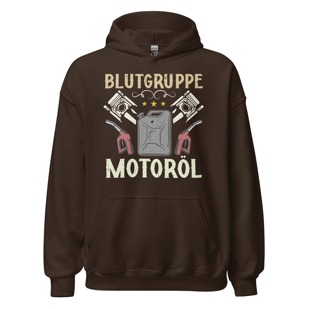 Blutgruppe Motoröl Hoodie | Stylischer Kapuzenpullover für Auto-Enthusiasten