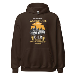 Ich will nur Campen Hoodie | Outdoor-Kapuzenpullover für Campingliebhaber