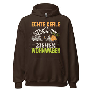 Echte Kerle ziehen Wohnwagen Hoodie | Outdoor-Kapuzenpullover für Campingliebhaber