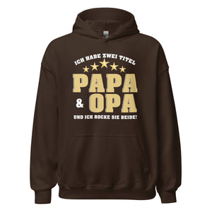 Papa und Opa Hoodie | 2 Titel, Ich ROCKE sie beide Kapuzenpullover