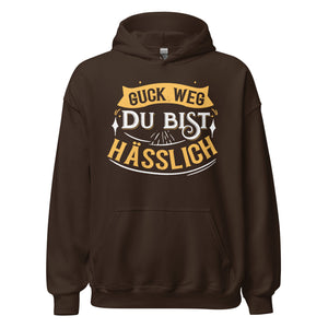 Provokanter Hoodie mit Spruch "Guck weg, Du bist hässlich" für selbstbewussten Style