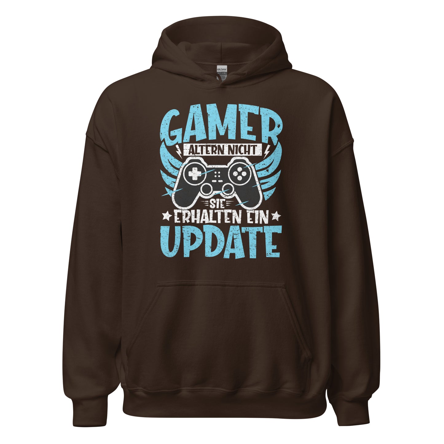 Gamer Hoodie mit Spruch "Gamer altern nicht, sie erhalten ein Update"