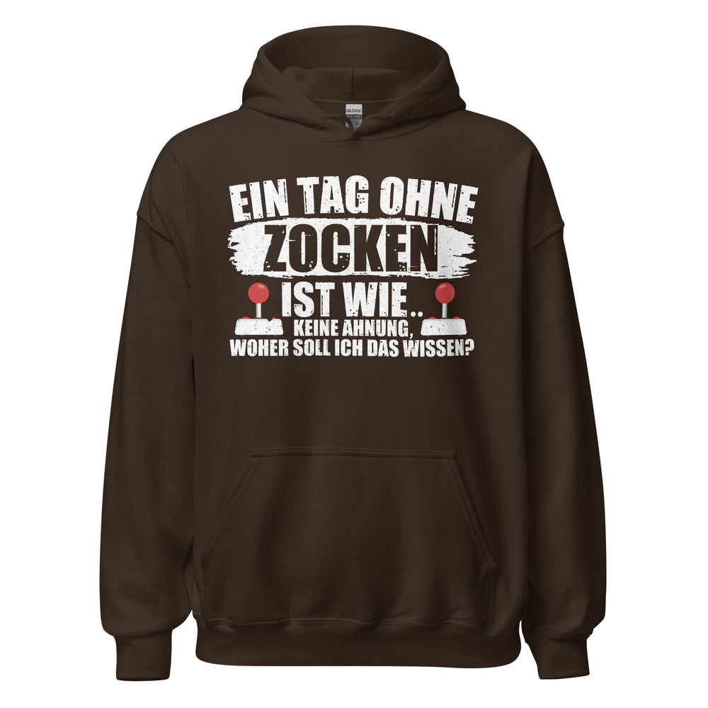 Lustiger Kapuzenpullover für Gaming-Fans | Spruch: "Keine Ahnung ohne Zocken!"