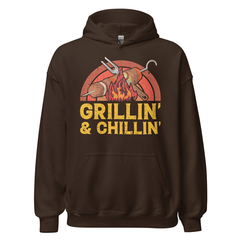 Entspannter Grill-Kapuzenpullover | Spruch: "Grillin und Chillin. Entspannt grillen."
