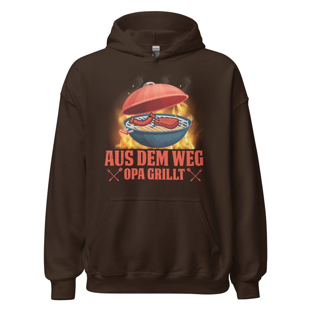 Lustiger Opa Grill-Kapuzenpullover | Spruch: "Aus dem Weg! OPA grillt!"