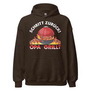 Cooler Opa Grill-Kapuzenpullover | Spruch: "Schritt zurück! OPA grillt"