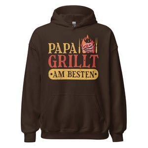 Trendiger Papa Grill-Kapuzenpullover | Spruch: "Papa GRILLT am besten!"