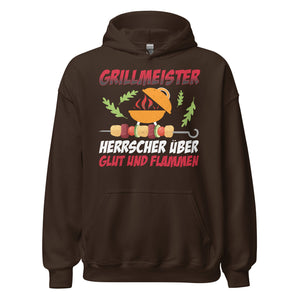 Stolzer Grillmeister-Kapuzenpullover | Spruch: "Grillmeister! Herrscher über Glut und Flammen!"