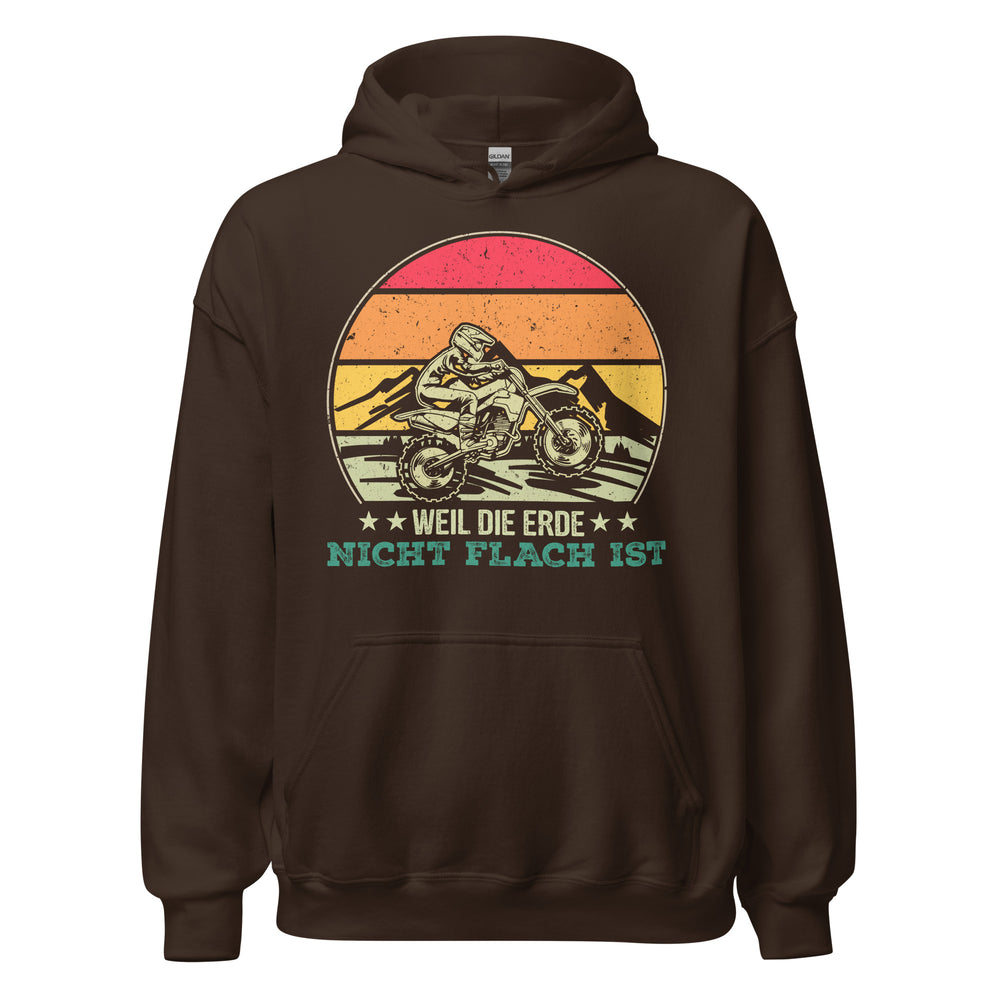 Cooles Motocross-Kapuzenpullover | Spruch: "Die Erde ist nicht flach!"