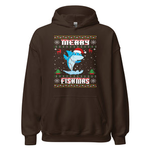 Merry Christmas Fishmas Hoodie - Lustiges Hai-Design für festliche Stimmung