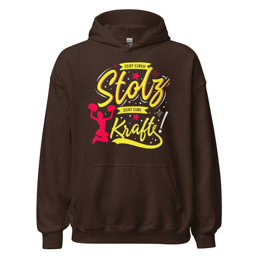 Stolz und Kraft vereint: Exklusiver Cheerleader-Fan Hoodie mit inspirierendem Spruch