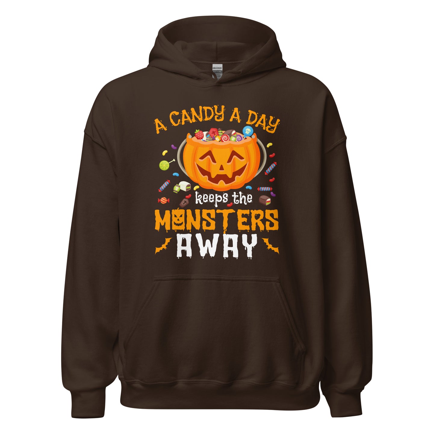 Halloween Hoodie: A Candy A Day keeps the Monsters away - Gruselig-cooler Kapuzenpullover