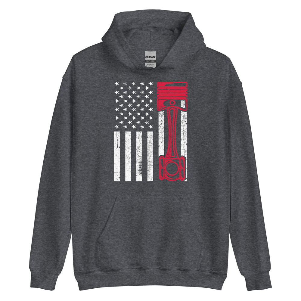 American Flag Muscle Car Hoodie | Stylischer Kapuzenpullover für Auto-Enthusiasten