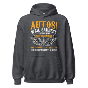 Saubere Fingernägel und Autos Hoodie | Stylischer Kapuzenpullover für Autoliebhaber