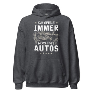 Hochwertiger Hoodie "Ich spiele immer noch mit Autos" für Autoenthusiasten