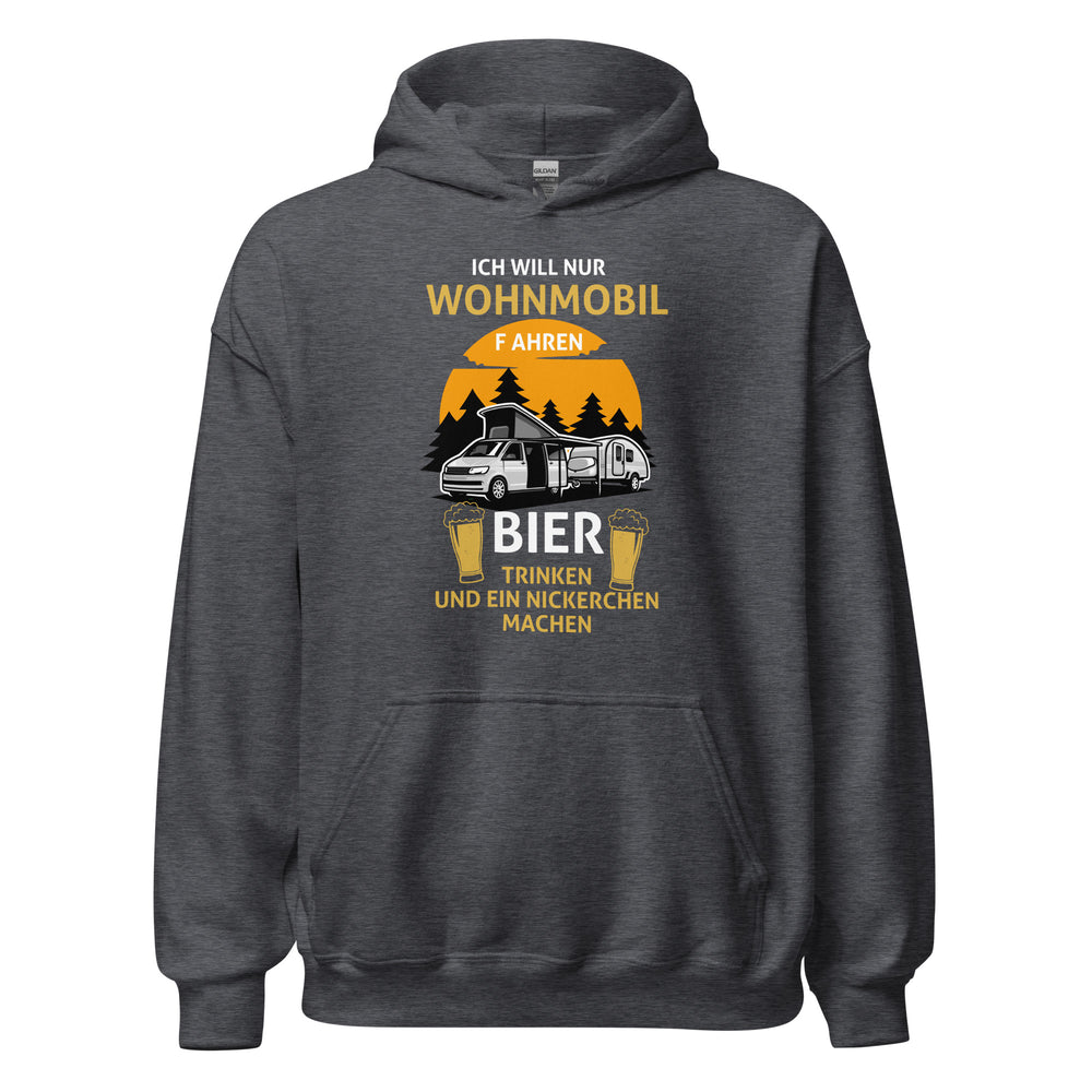 Ich will nur Campen Hoodie | Outdoor-Kapuzenpullover für Campingliebhaber