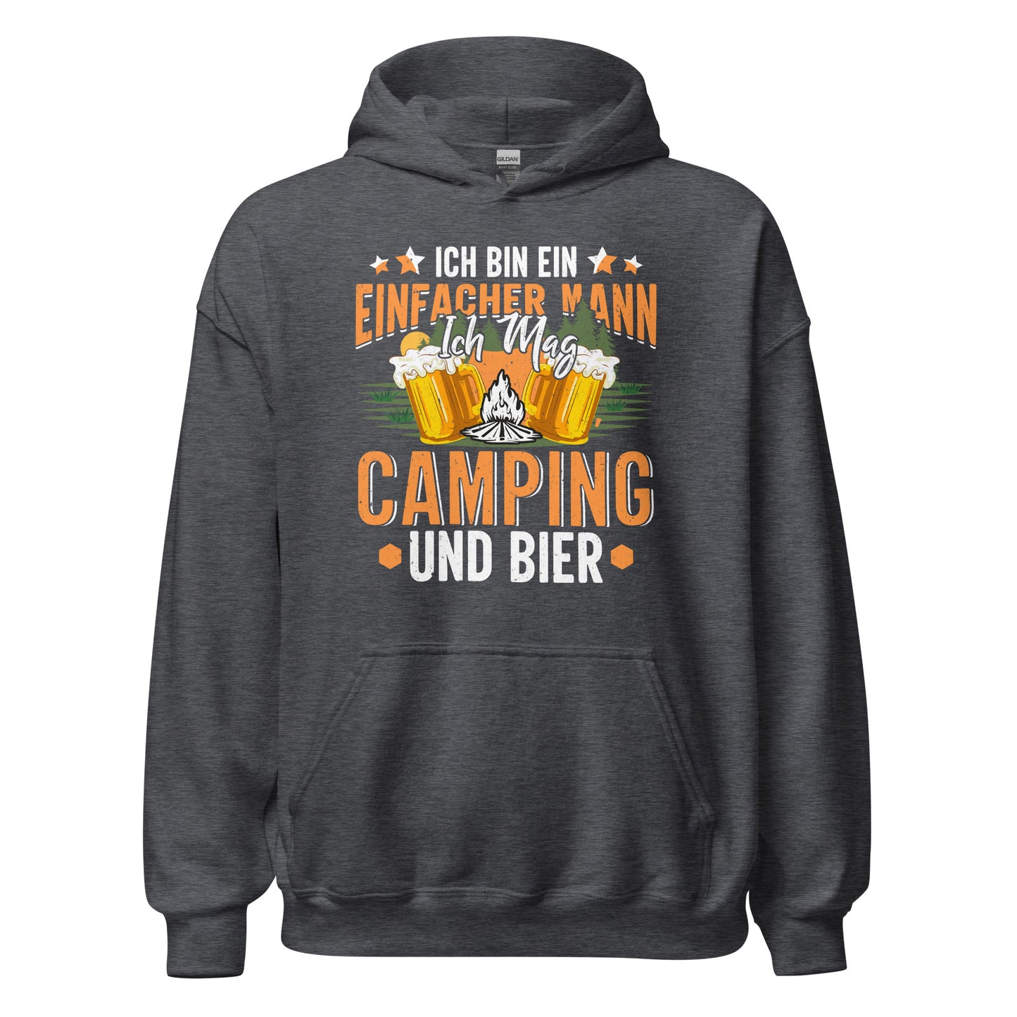Camping und Bier Hoodie | Outdoor-Kapuzenpullover für den einfachen Mann