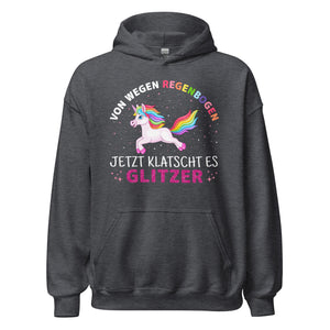 Jetzt klatscht es GLITZER Hoodie | Lustiger Regenbogen Spruch Kapuzenpullover