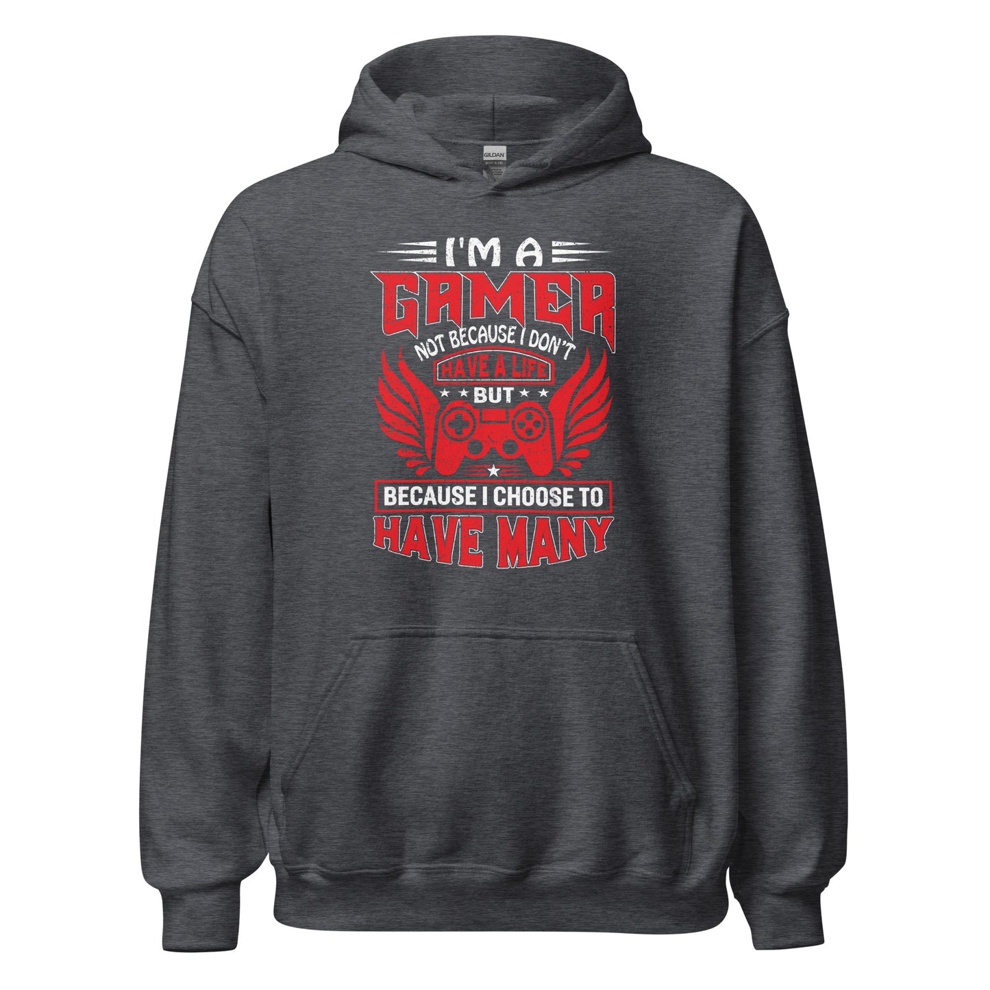 Cool Hoodie mit Spruch "I am a Gamer, and I have many Lifes!" für Gaming-Liebhaber