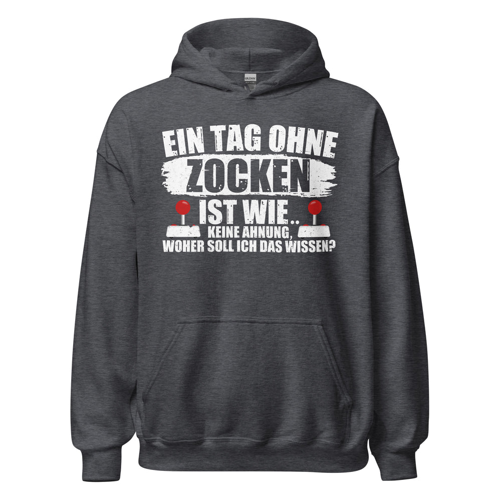 Lustiger Kapuzenpullover für Gaming-Fans | Spruch: "Keine Ahnung ohne Zocken!"