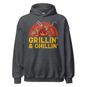 Entspannter Grill-Kapuzenpullover | Spruch: "Grillin und Chillin. Entspannt grillen."