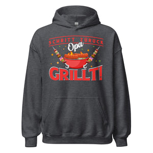 Lustiger Opa Grill-Kapuzenpullover | Spruch: "Schritt zurück, der Opa grillt!"