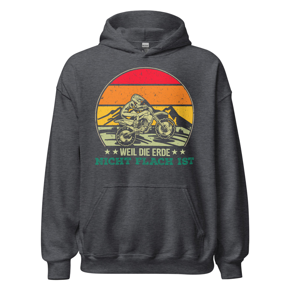 Cooles Motocross-Kapuzenpullover | Spruch: "Die Erde ist nicht flach!"