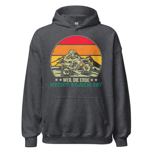 Cooles Motocross-Kapuzenpullover | Spruch: "Die Erde ist nicht flach!"