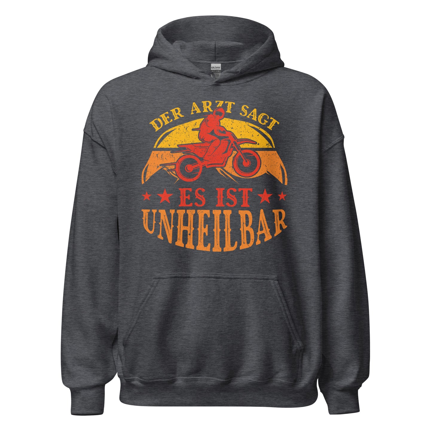 Coole Kapuzenpullover mit dem Spruch 'Der Arzt sagt, es ist unheilbar'