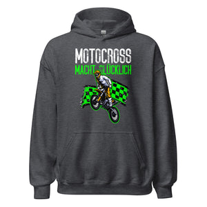 Glücklicher Motocross-Kapuzenpullover | Spruch: "Motocross macht GLÜCKLICH!"