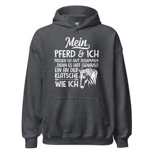 Einzigartige Verbindung! Pferd & Klatsche Kapuzenpullover