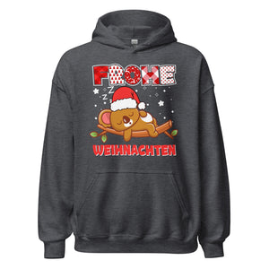 Frohe Weihnachten! Schlafmütze Design Hoodie - Gemütlicher Kapuzenpullover für die Festtag