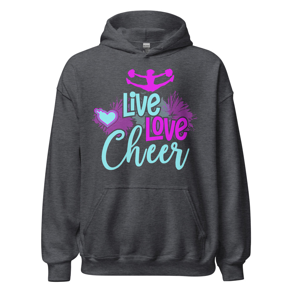 Hoodie mit Lebensmotto: Live! Love! Cheer! Cheerleader Vibe