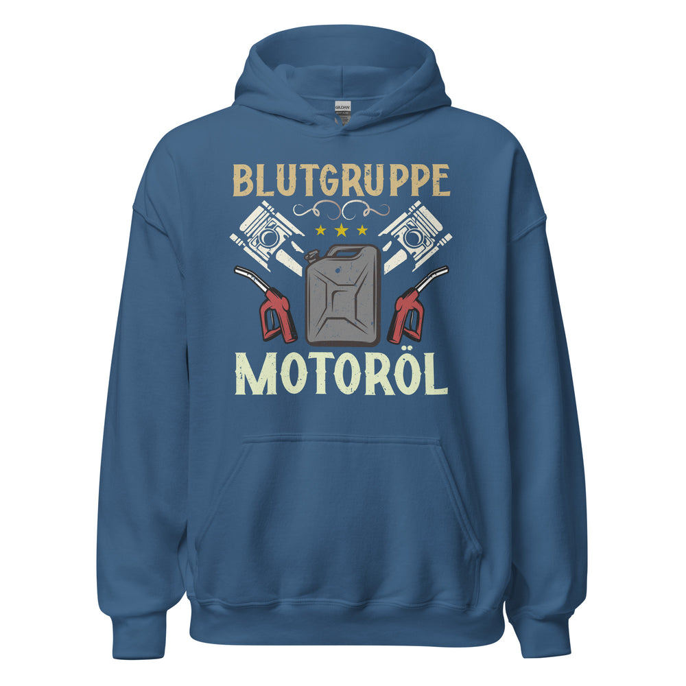 Blutgruppe Motoröl Hoodie | Stylischer Kapuzenpullover für Auto-Enthusiasten