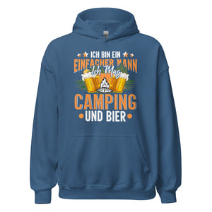 Camping und Bier Hoodie | Outdoor-Kapuzenpullover für den einfachen Mann