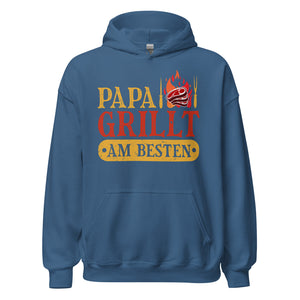 Trendiger Papa Grill-Kapuzenpullover | Spruch: "Papa GRILLT am besten!"