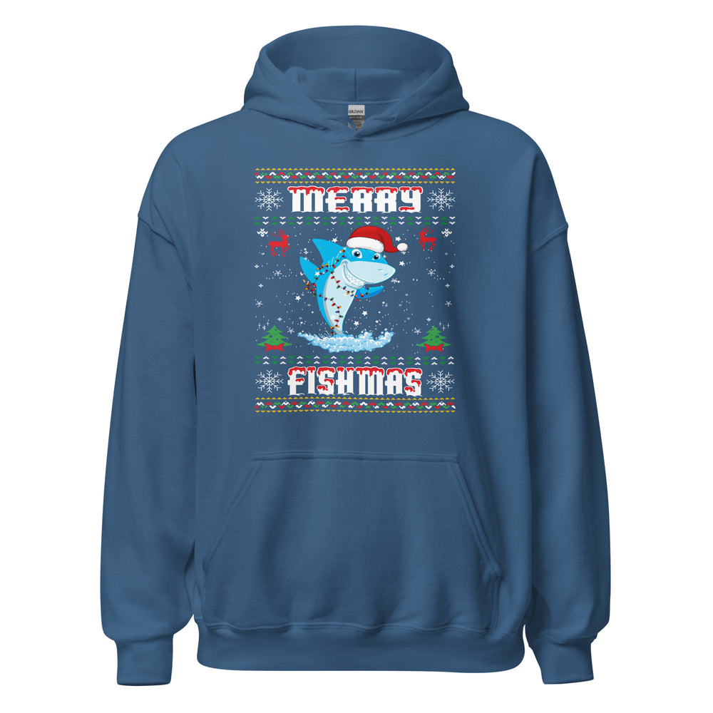 Merry Christmas Fishmas Hoodie - Lustiges Hai-Design für festliche Stimmung