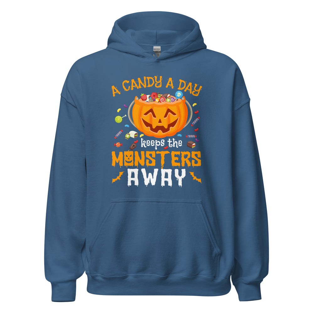 Halloween Hoodie: A Candy A Day keeps the Monsters away - Gruselig-cooler Kapuzenpullover