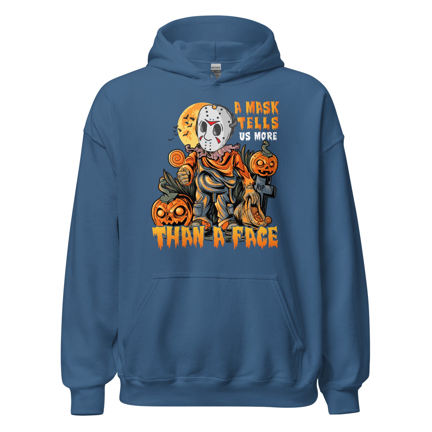 Halloween Hoodie: A Mask tells more than a Face - Einzigartiges Kapuzenpullover Design