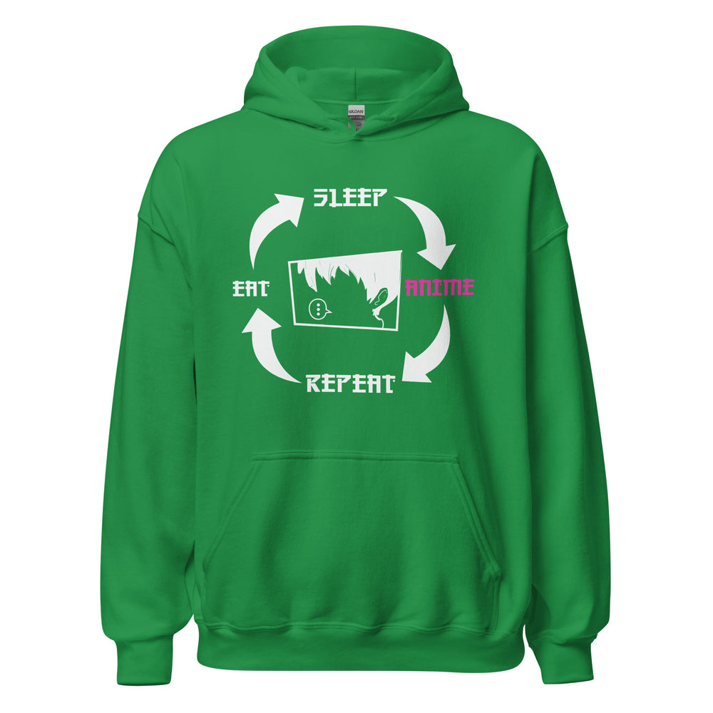 Eat, Sleep, Anime, Repeat! Hoodie | Stylischer Kapuzenpullover für Anime-Liebhaber